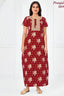 Pranjul 2019 Nighty for Women | Maroon Floral Print