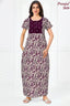 Pranjul 2020 Nighty for Women | Cream & Plum Floral Print