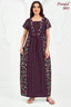 Pranjul 2022 Printed Nighty for Women | Wine Full Length