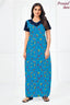 Pranjul 2024 Blue Floral Printed Nighty for Women