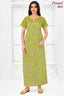 Pranjul 2029 Lime Green Floral Printed Nighty for Women