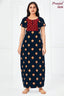 Pranjul 2030 Navy Blue Geometric Printed Nighty for Women
