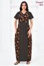 Pranjul 2033 Black Printed Nighty for Women | Full Length