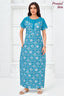 Pranjul 2036 Blue Floral Nighty for Women | Full Length