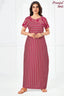 Pranjul 2042 Maroon Printed Nighty for Women | Full Length