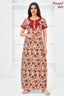 Pranjul 2045 Cream Floral Printed Nighty for Women | Full Length