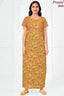 Pranjul 2049 Mustard Yellow Floral Printed Nighty for Women – Full Length Nightgown
