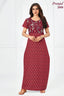 Pranjul 2050 Maroon Floral Printed Nighty for Women – Full Length Nightgown