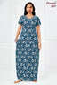 Pranjul 2057 Blue Floral Printed Nighty for Women – Full Length Nightgown
