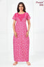 Pranjul 2058 Pink Floral Printed Nighty for Women – Full Length Nightgown
