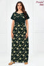 Pranjul 2060 Dark Green Floral Printed Nighty for Women – Full Length Nightgown