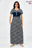 Pranjul 2062 Floral Printed Nighty for Women – Full Length Blue & Grey Nightgown