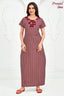 Pranjul 2066 Maroon Printed Nighty for Women – Full Length Nightgown