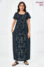 Pranjul 2072 Navy Blue Printed Nighty for Women – Full Length Paisley Nightgown