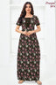 Pranjul 2074 Black Floral Printed Nighty for Women – Full Length Nightgown