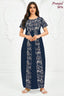 Pranjul 2076 Navy Blue Floral Printed Nighty for Women – Full Length Nightgown