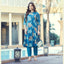 Chic Women’s Rayon A-Line Kurti with Foil Detailing & Knot Style Pants - Zheel 126