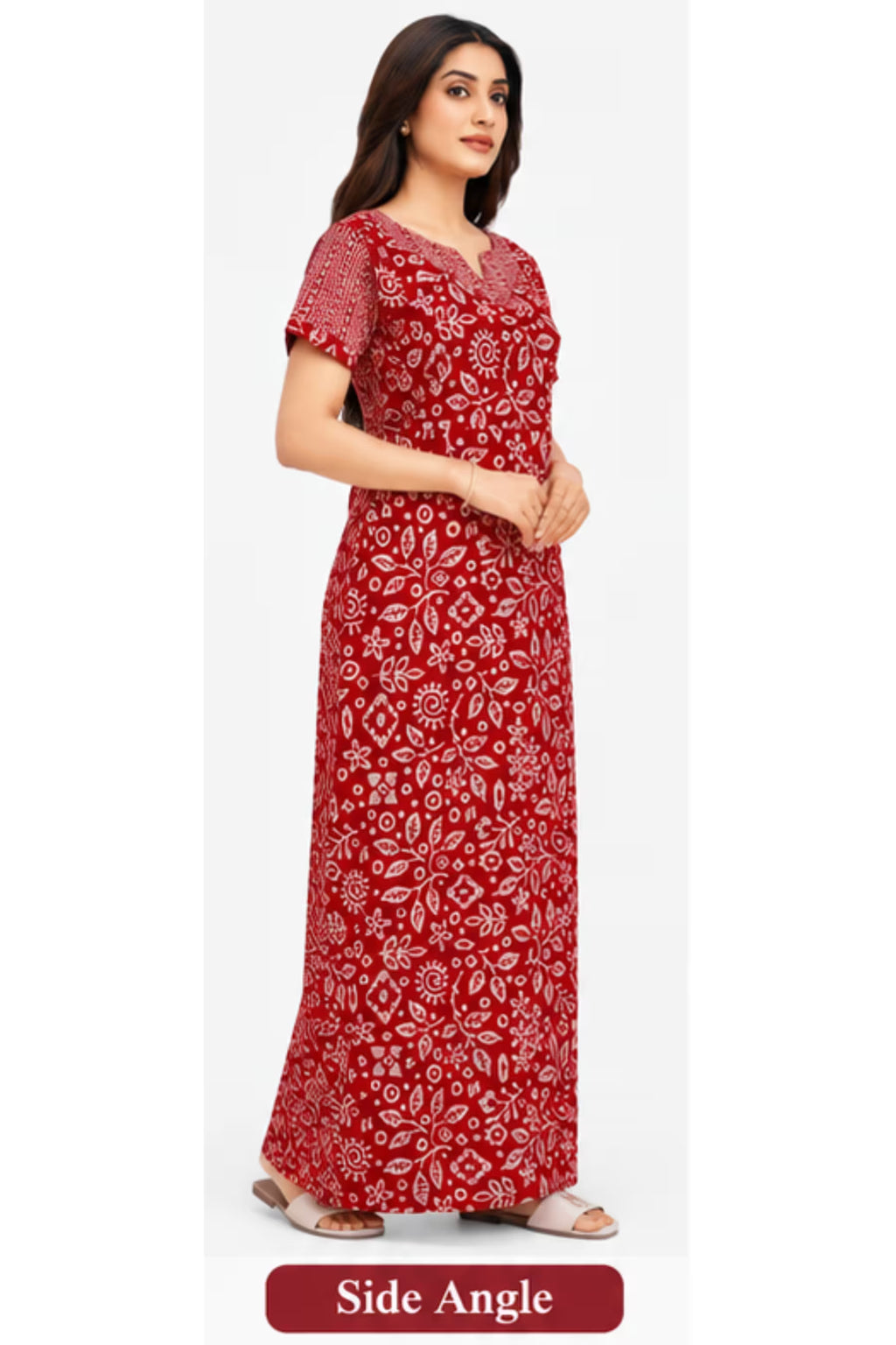 Pranjul 2077 Nighty - Side Angle | Bavis Clothing