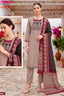 Beige Printed Salwar Suit with Maroon Dupatta – Design 3004