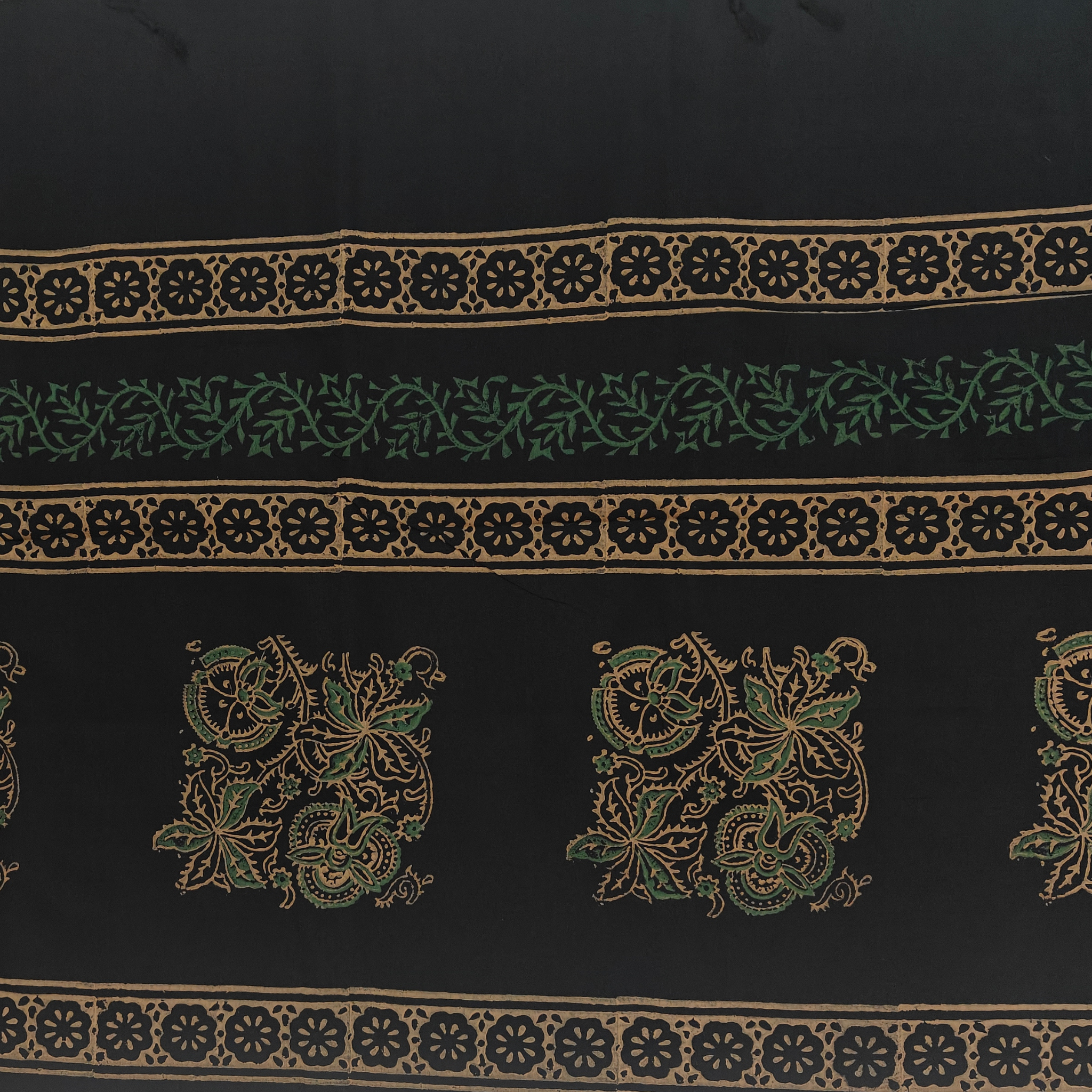 Black Cotton Saree with Contrast Blouse - CS02