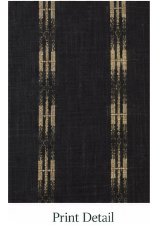 Print Detail - Black Cotton Straight Kurta Pant Set with Dupatta | Bavis Clothing
