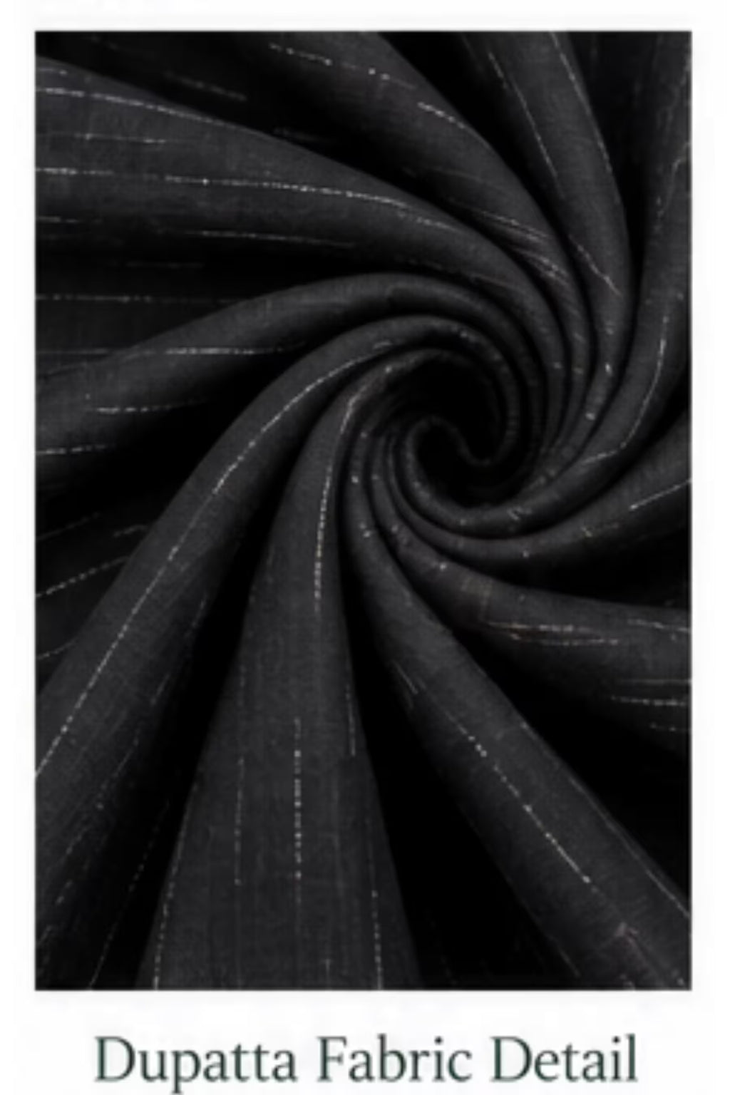 Dupatta Fabric Detail - Black Cotton Straight Kurta Pant Set with Dupatta | Bavis Clothing
