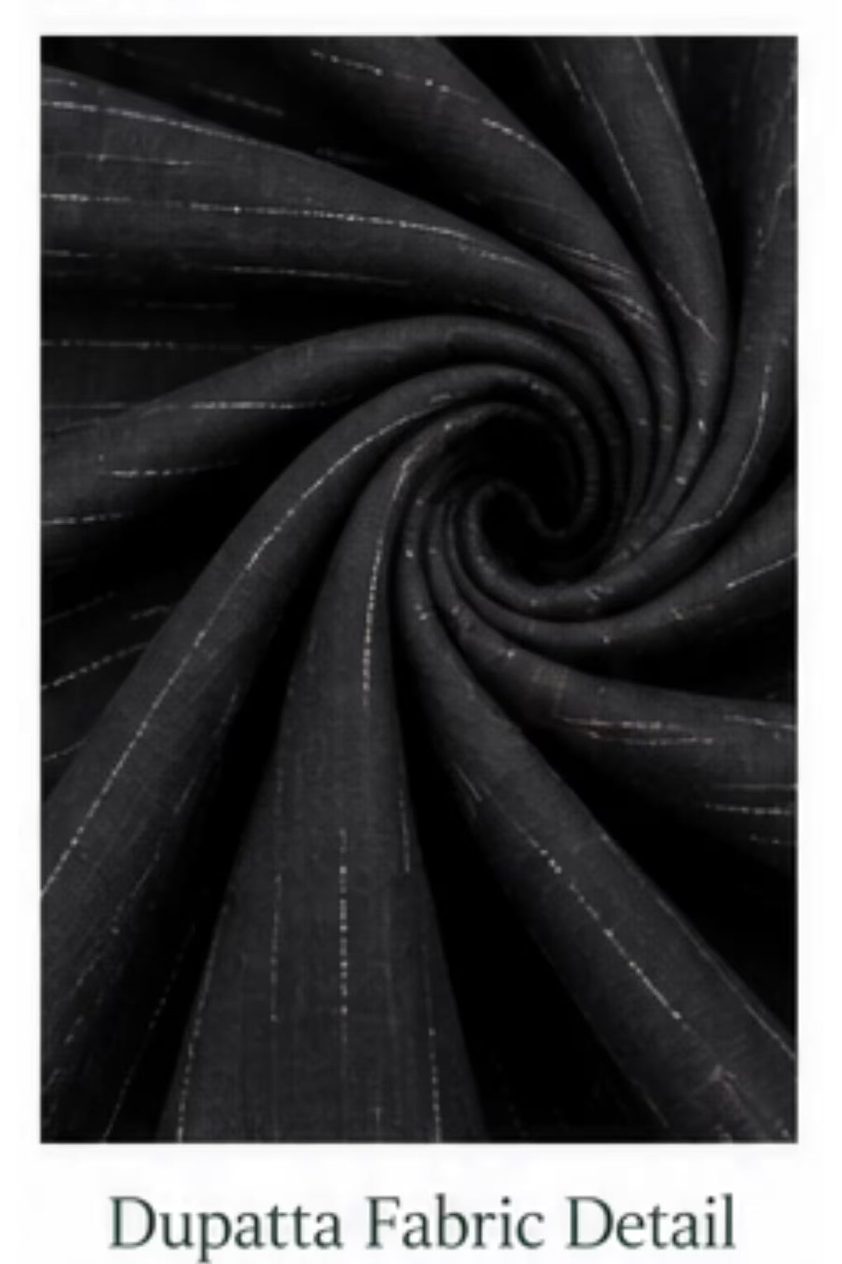Dupatta Fabric Detail - Black Cotton Straight Kurta Pant Set with Dupatta | Bavis Clothing