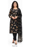 Black Floral Printed Kurta Pant Dupatta Set for Women | Bavis Clothing