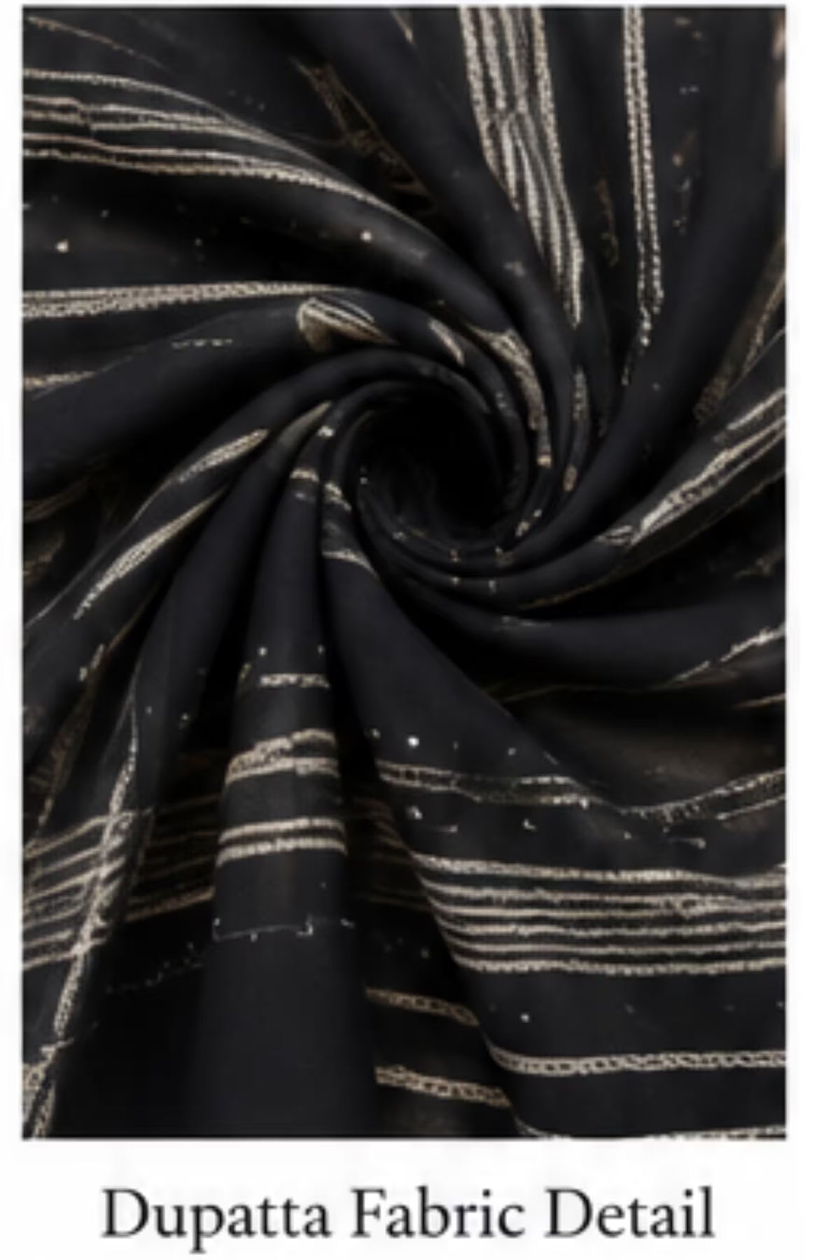 Dupatta Detail - Black Floral Printed Kurta Pant Dupatta Set for Women | Bavis Clothing