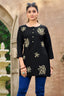 Black Embroidery Short Tops - Rose1006
