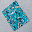 Blue Leaf Printed Rayon Short Tops with Fancy Buttons