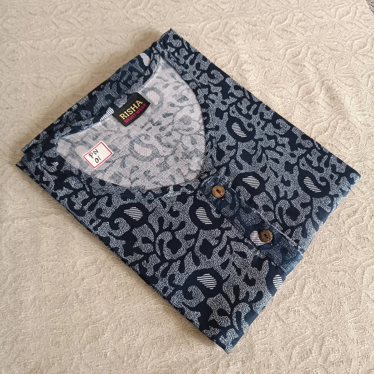 Blue Pure Cotton Nighty - PN01 Main image