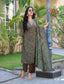 Brown Floral Print Vertican Fabric Salwar Suit with Dupatta - Mitra1007