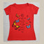 Butterfly Print Red cotton  T-shirt for Girls