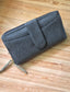 Charcoal Grey Women's Long Wallet with Card Slots & Zip Closure