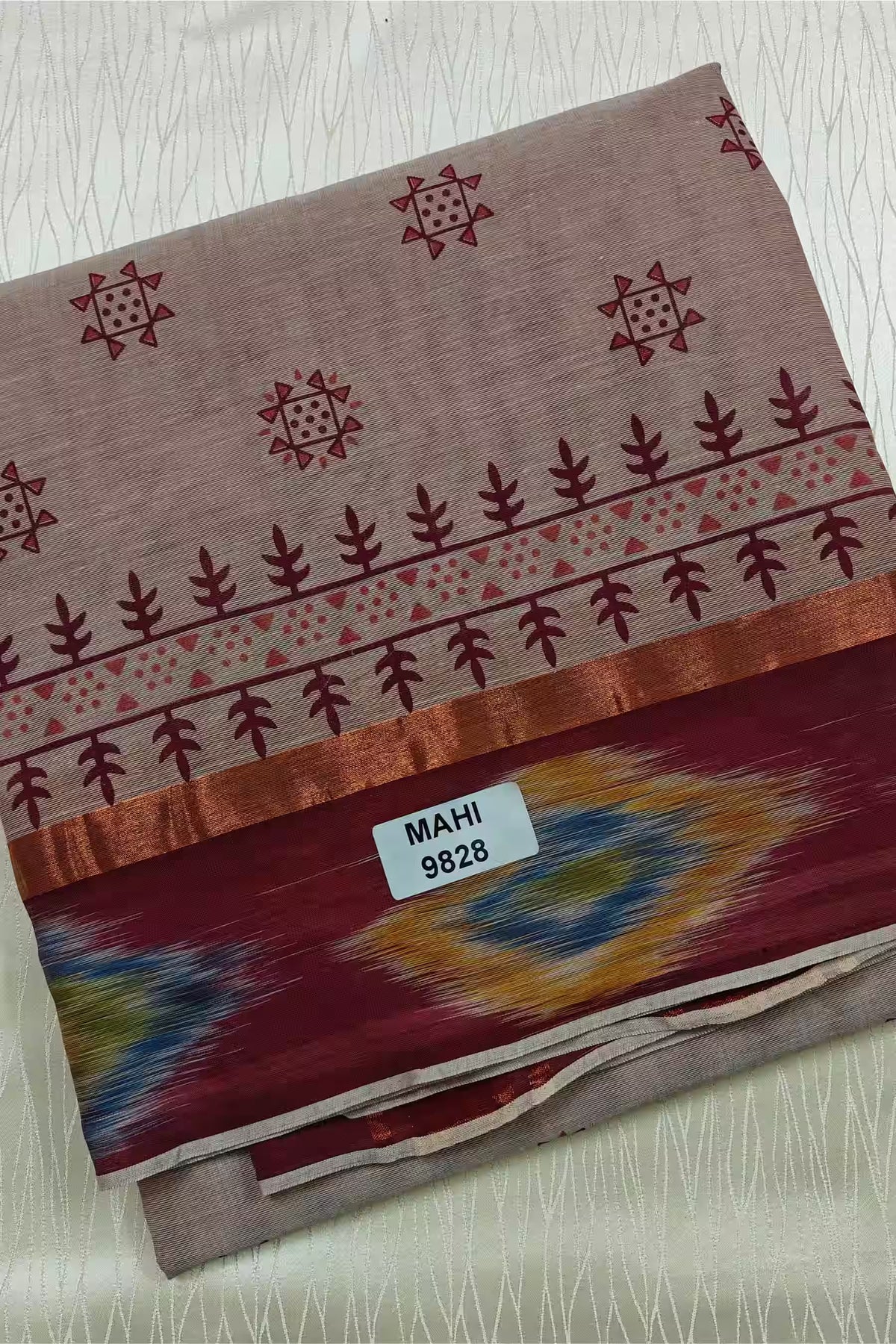 Cotton saree with Zari Border - Mahi 9828C