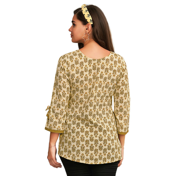 Dairy Cream Floral Butta Trendy Short Tops