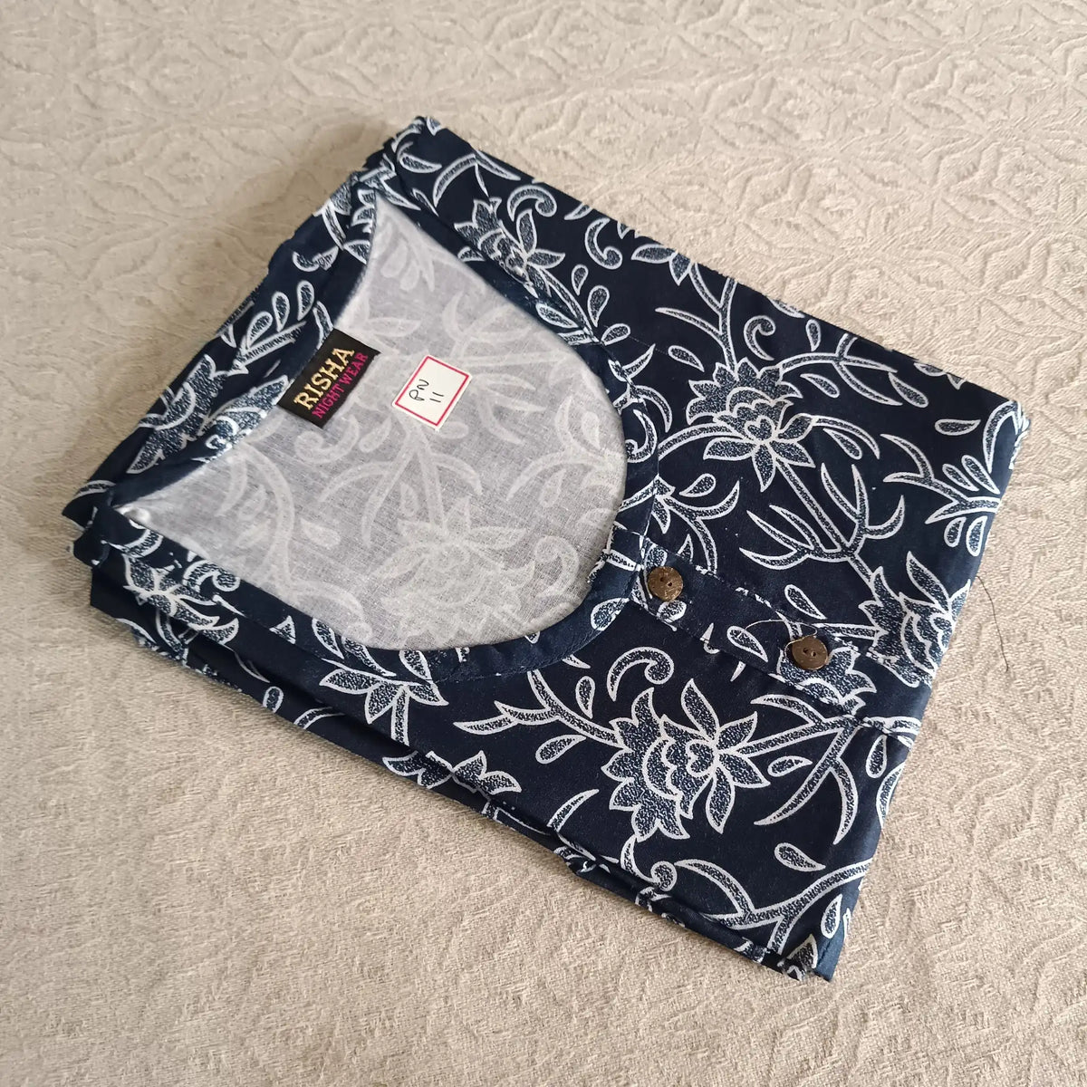 Dark Blue Pure Cotton Nighty - PN11 Main image