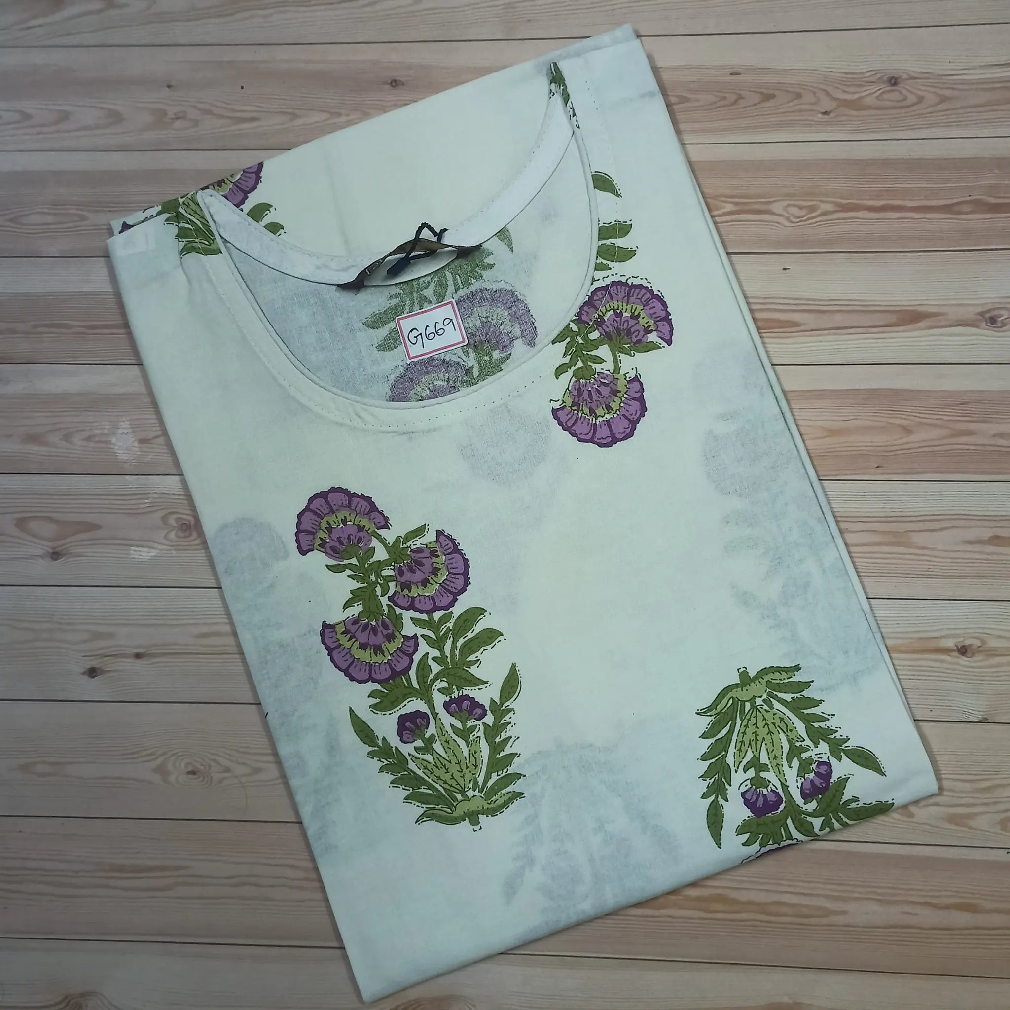 Elegant Printed Cotton Straight Kurti for Office Wear Main image