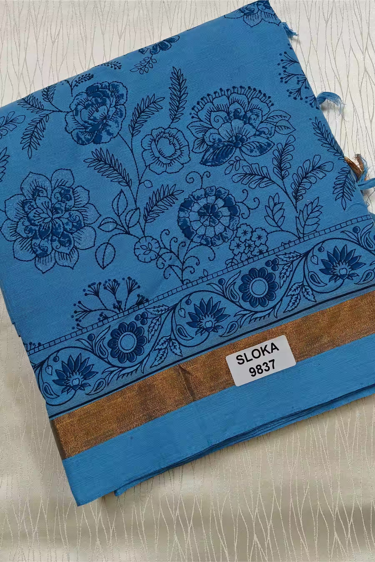 Floral Printed Cotton Saree - Sloka 9837B Main image