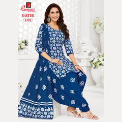 Ganpati Cotton Suit - Batik Print - Readymade Salwar Suit - Patiala Model - GB1301