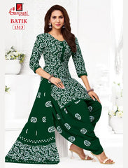 Ganpati Cotton Suit - Batik Print - Readymade Salwar Suit - Patiala Model - GB1313