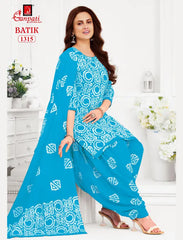 Ganpati Cotton Suit - Batik Print - Readymade Salwar Suit - Patiala Model - GB1315