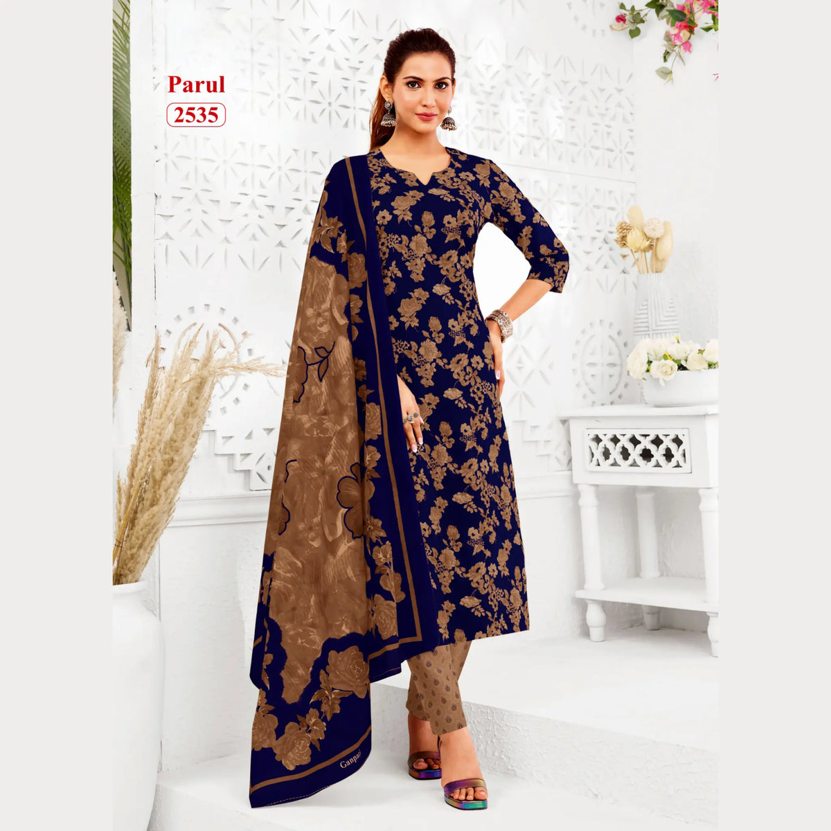 Ganpati Parul Readymade Pure Cotton Printed Kurti Set GP2535