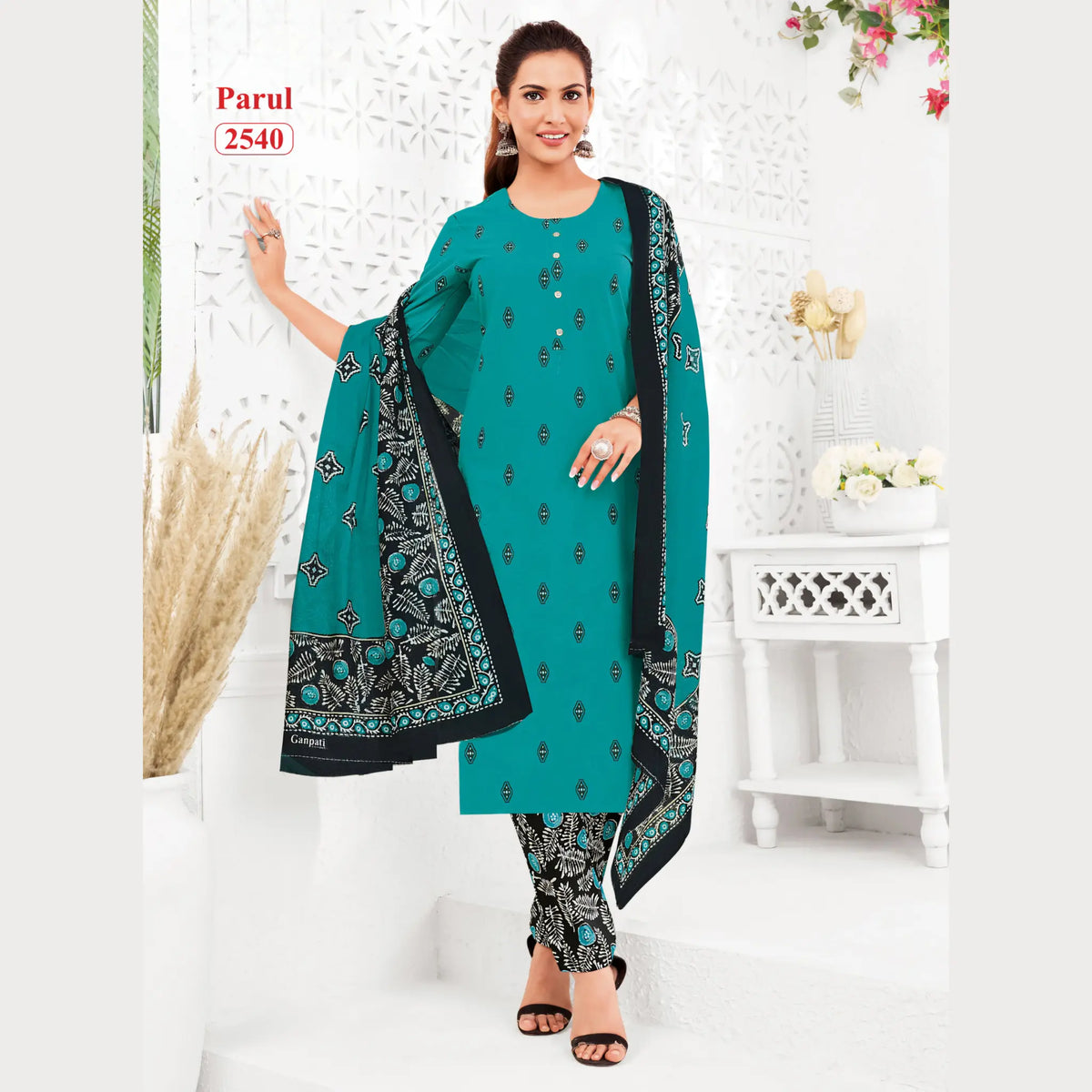 Ganpati Parul Readymade Pure Cotton Printed Kurti Set GP2540