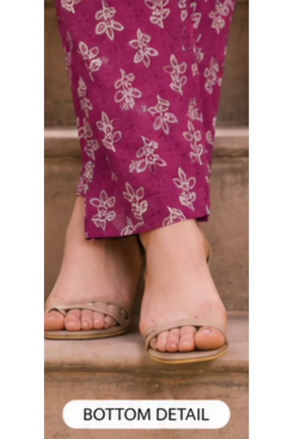 Bottom Details - Ganpati - Jaipuri Special - Cotton Readymade Salwar Suit with Straight Pant and Dupatta - GJ356