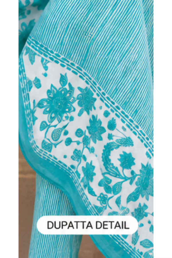 Dupatta Details - Ganpati - Jaipuri Special - Cotton Readymade Salwar Suit with Straight Pant and Dupatta - GJ357