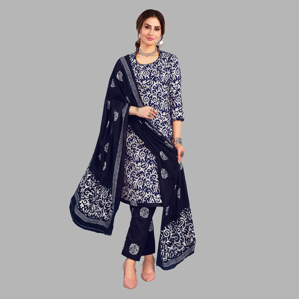 Ganpati Batik Pant Vol-9 Kurti Pant With Dupatta - 905 Main image