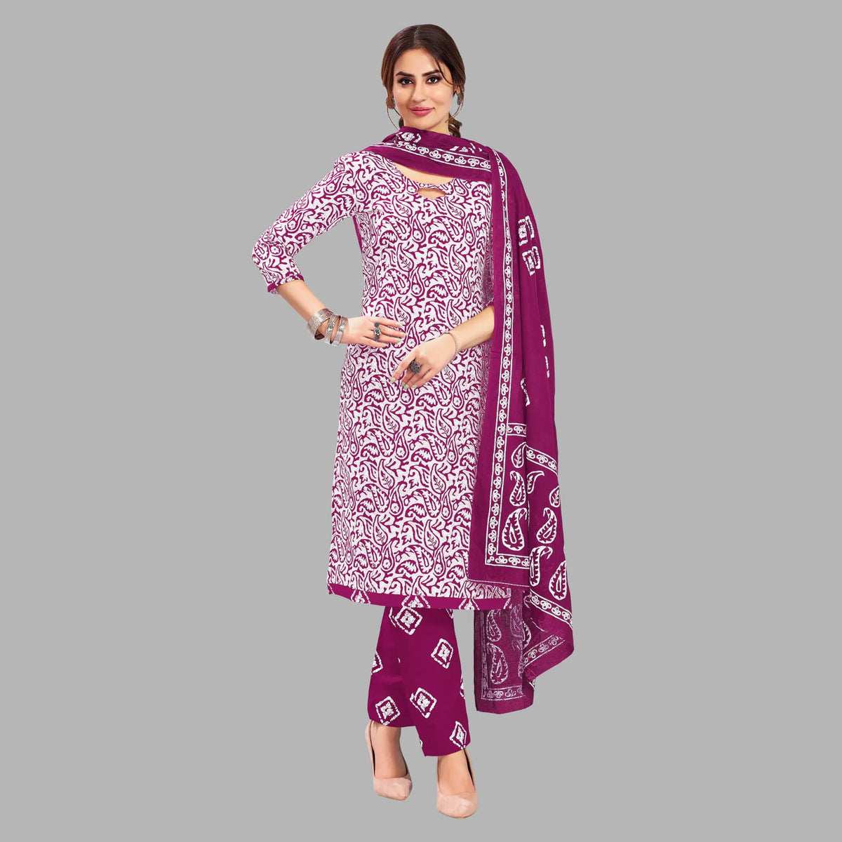 Ganpati Batik Pant Vol-9 Kurti Pant With Dupatta - 906