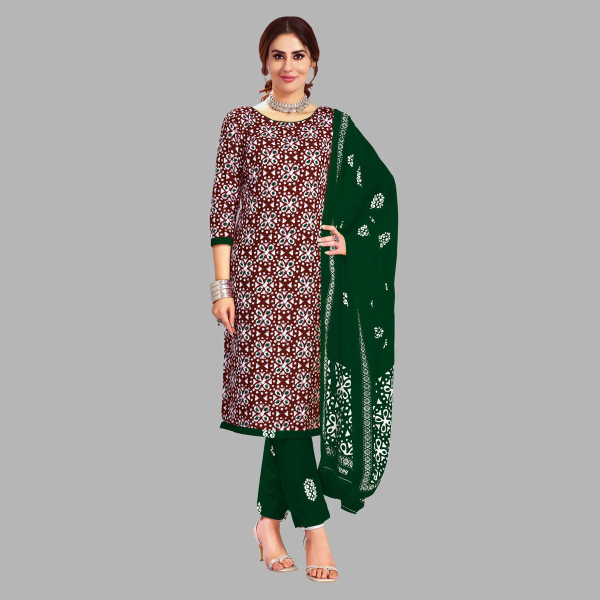 Ganpati Batik Pant Vol-9 Kurti Pant With Dupatta - 910 Main image